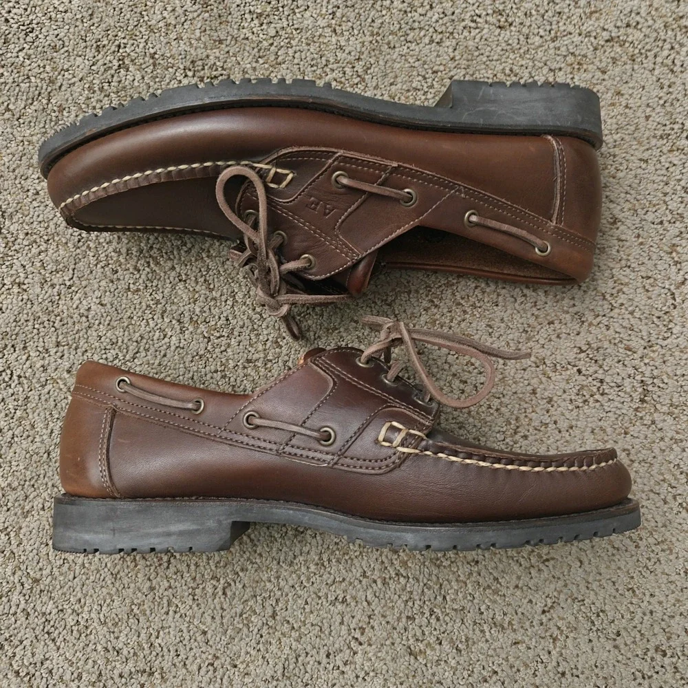 Allen Edmonds Eastport Mens Brown Leather Boat Shoes 10.5 Moccasin 9161